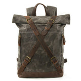 Vintage Backpack "Carpe Noctem" In Army Green Color - Gentcreate