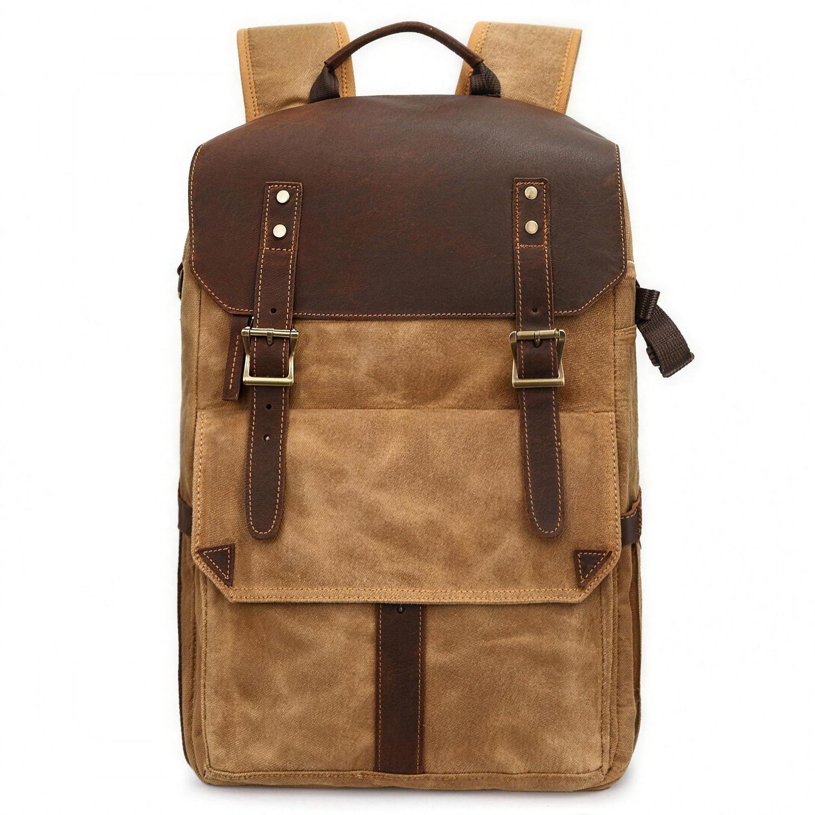 Men's Vintage Camera Backpack Consequat, Brown