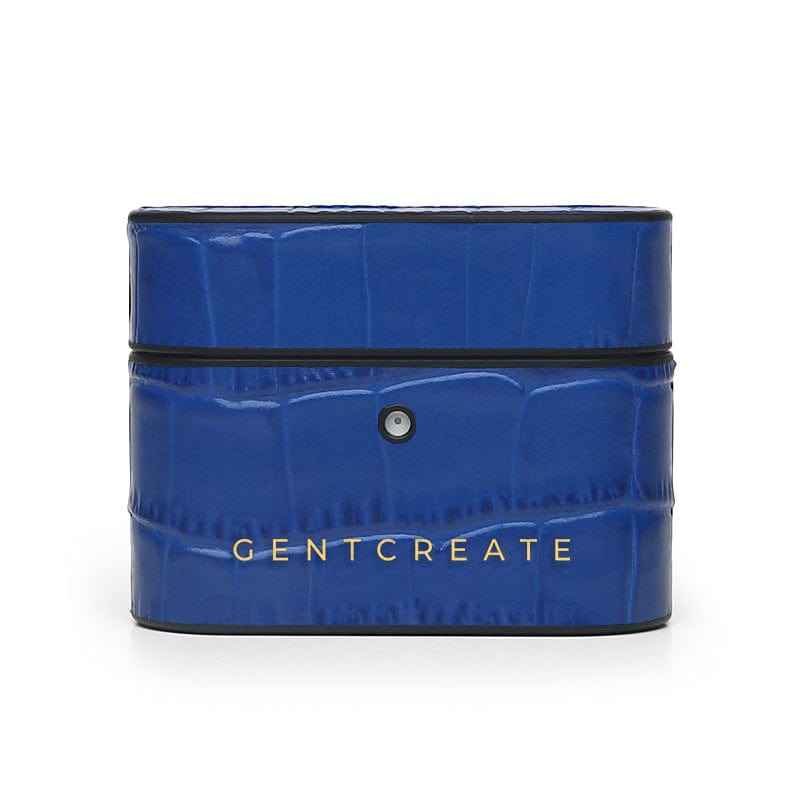Matt Blue Leather Airpods Pro Case By Gentcreate