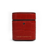 Red Matt Leather Airpods Case By Gentcreate